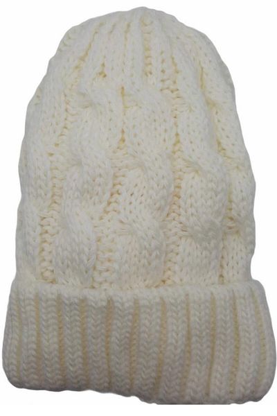 Yayke Cream Knitwear Knitted Women's Beanie-Hat