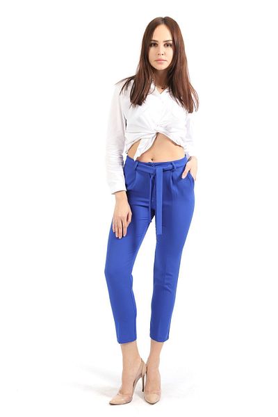 Sense Waist Cuffed Fabric Trousers| Pnt19018 Saks