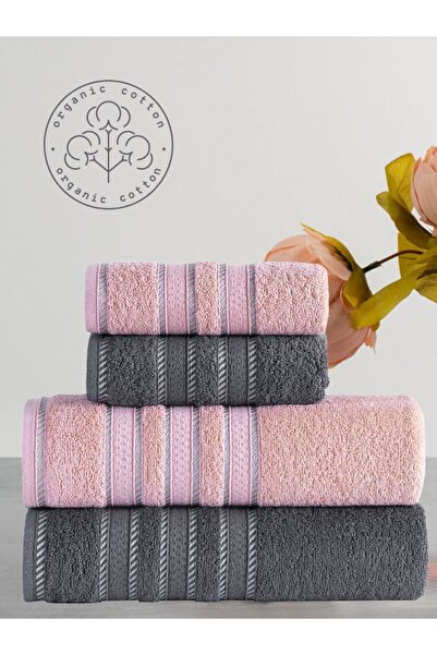 ShineARS Shine 4 Parça Ekstra Yumuşak Banyo Havlu Seti Hamam Takımı 50x90-100...