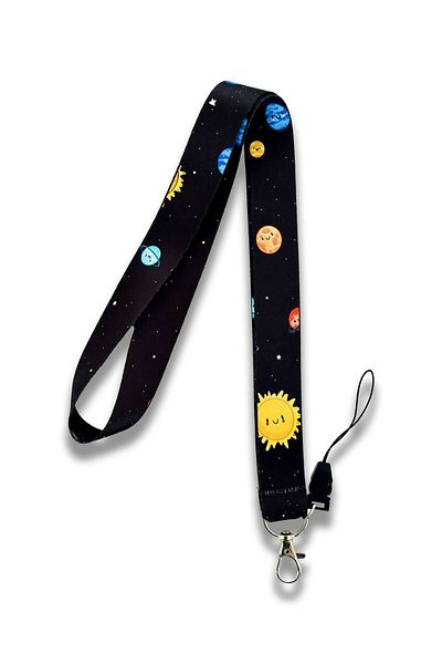 PABALAS Planet and Sun Patterned Lanyard Strap Collar - Card Holder and Phone Strap
