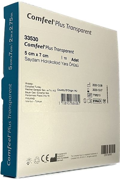 Coloplast Comfeel Plus Transparent Hydrocolloid Wound Cover 5*7 Cm (10 Pieces)