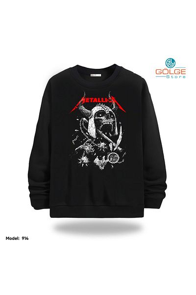 Gölge Store Metallica Chest Printed Slimfit Crew Neck 2 Thread Unisex Sweatshirt
