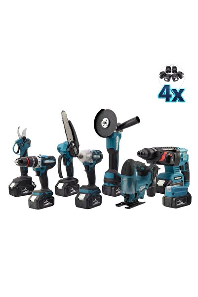 Dawreek Sekizli Set DBML (LED Aydınlatma+ Ş.Hilti+Ş.spral+S.Sıkma+13mm Ç.Mandren+Ş.Dekupaj+Budama Testeresi