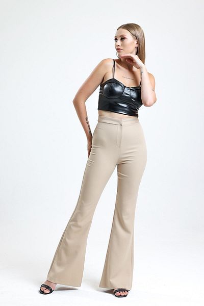 Sense Spanish Leg Hürrem Trousers |   Pnt35010 Stone