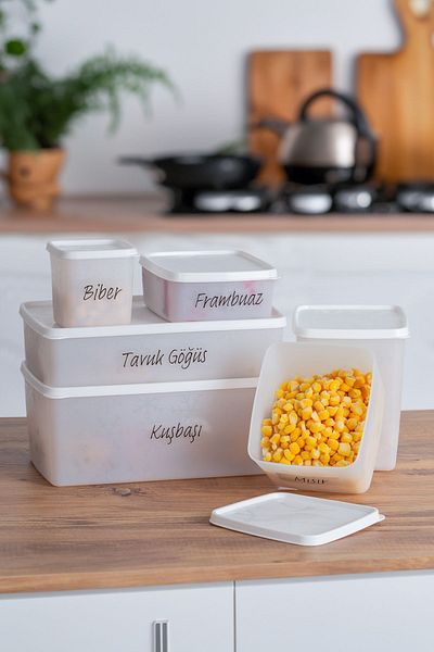 Porsima 1155 Alaska No Frost -20 ° C 6-Piece Labeled Deep Freezer Storage Set