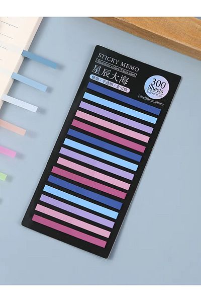 Para Todos Transparent Colored Thin Strip Postit - Bookmark, 300 Sheets