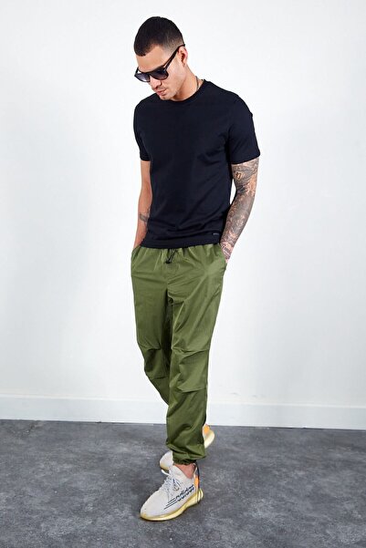 Manche Men's Jogger Khaki Parachute Trousers - Mes616803-01