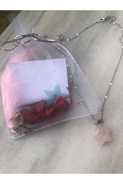 bircan yıldırım niyet bulutları Doğal Şifalı Taş-kolye- Pembe Kuars Kolye Aşk...