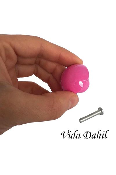 GLASWEN 15Pcs Pink Mushroom Button Handle Kids Baby Furniture Drawer Drawer Cabinet Door Handle Metal Handle Accessories