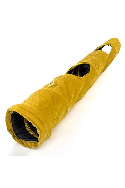 Dilekita Foldable Tall Velvet Cat Tunnel (Yellow)