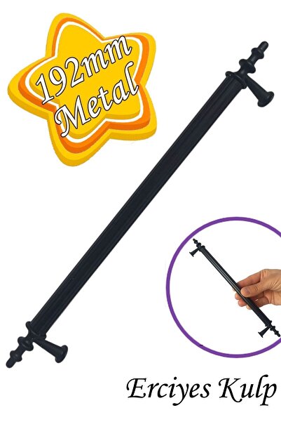 GLASWEN Erciyes kulp Siyah 192 mm Kulp Mobilya Mutfak Dolabı Çekmece Dolap Kapak Kulpu Kulbu Metal Kulpları