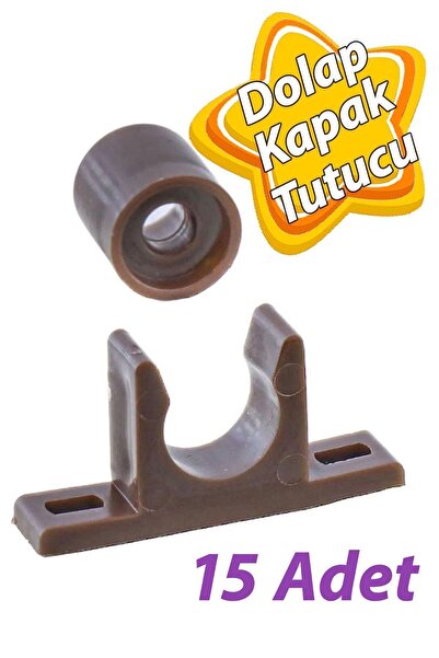 GLASWEN 15 Adet Mobilya Dolap Kapak Plastik Çıt Çıt Kahverengi