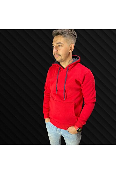 Bossisa 3 Thread Raised Compak Fabric Unisex Hooded Kangaroo Pocket Sweatshirt