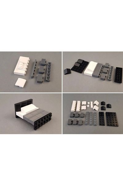 LEGO Modular City Room -Black Bed- Mini Figure and Accessory