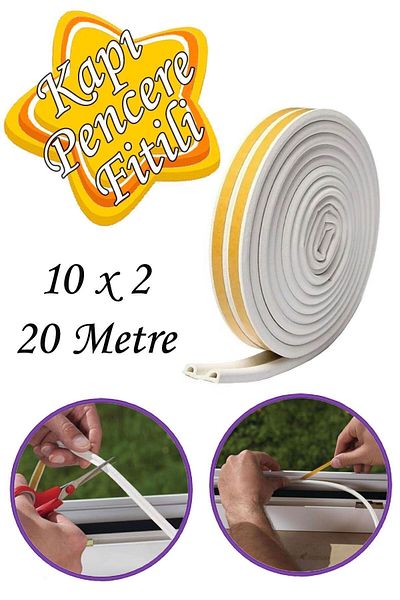 GLASWEN 10x2=20 Meters Door Window Tape White Wick Adhesive Cold Insulation Tape