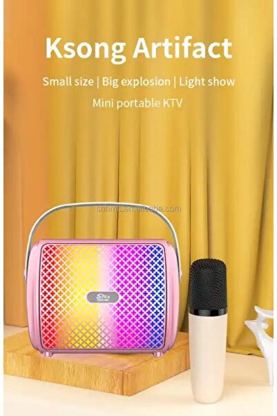 Zineets Mikrofonlu Karaoke Bluetooth Hoparlör Taşınabilir Ses Bombası Led Işıklı Ses Radyolu Speaker