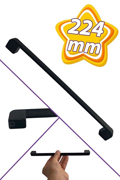 GLASWEN Mâner oval negru Marmara de 224 mm - Mâner de bucătărie, dulap cu ser...