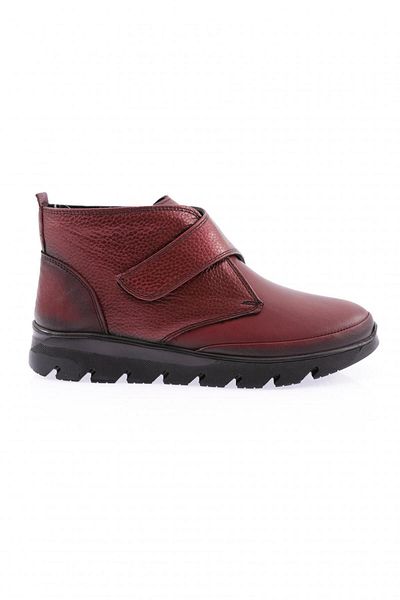 DGN Γυναικείες μπότες Velcro με λεπτομέρειες Claret Red Crocodile Γνήσιο δέρμα 21677103
