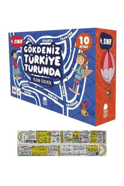 Mavi Kirpi Gökdeniz Türkiye Turunda (10 Kitap) 4. Sınıf Okuma Seti + Matemati...