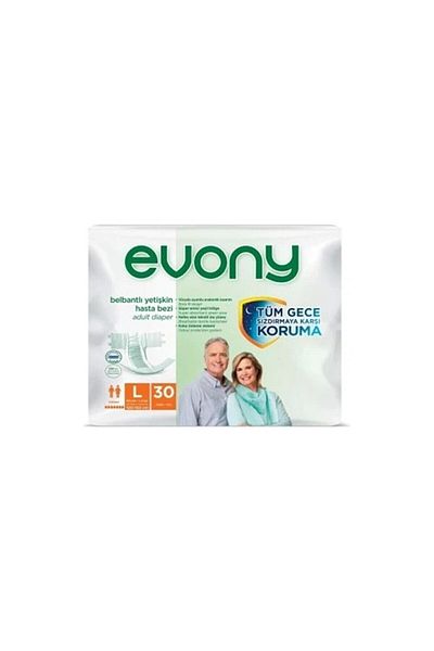 Evony Adult Patient Diapers with Waistband Large Size Pack of 30