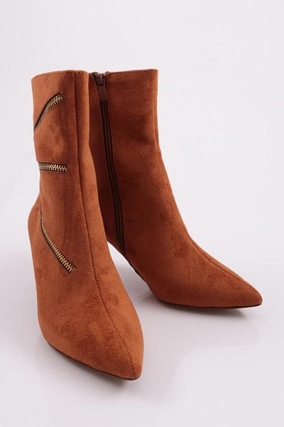 DGN Γυναικείες μπότες με τακούνι Honey Suede - Αξεσουάρ με φερμουάρ