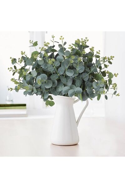 MD Aspiz Flowers 2 قطعة الاصطناعي 16 فروع الأوكالبتوس باقة لا بوعاء ورقة قلاد...