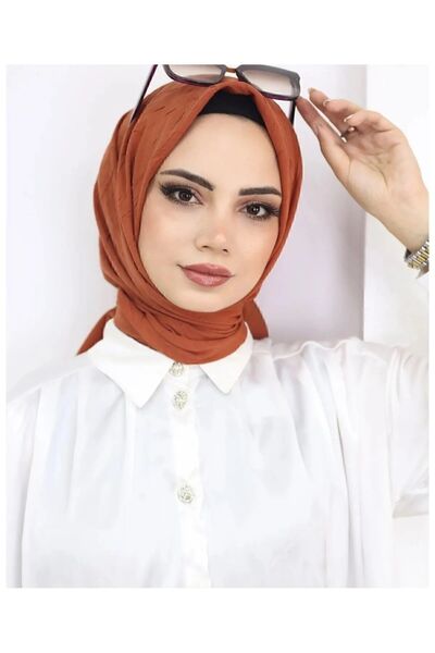 Huzurlu İpek Tesettür Kadın Bambu Kraş Eşarp