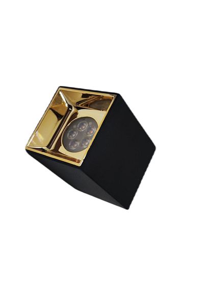 ULTRAS PERA 3000k Led Spot Surface Mounted Cube - Black/Gold