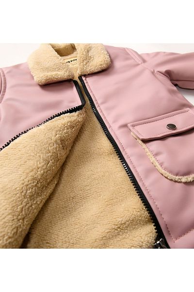 Go Veform Pink Leather Coat - Baby Girl and Child Avm2103
