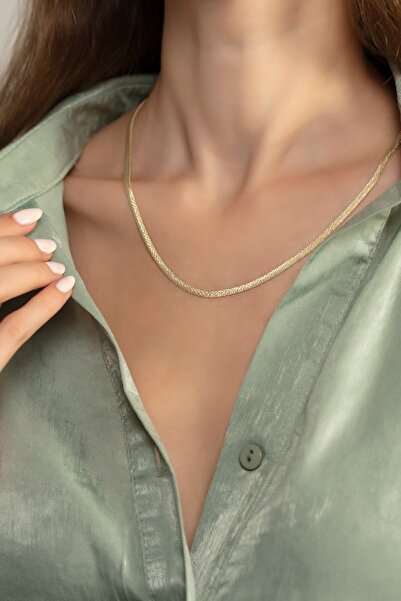 SUNSHINE 925 Ayar Gümüş Italyan Yassı Kolye