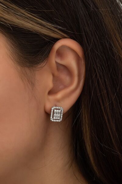 SUNSHINE Baget Taşlı Gümüş Trend Küpe