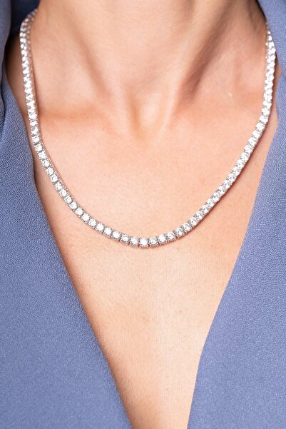 SUNSHINE 925 Pırlanta Montür Su Yolu Gümüş Kolye Bk0001