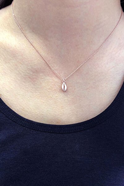 SUNSHINE 925 Ayar Rose Kaplamalı Minimal Deniz Kabuğu Gümüş Kolye
