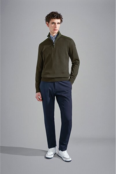 PAUL&SHARK MEN'S ZIPPED PULLOVER C.WWOOL