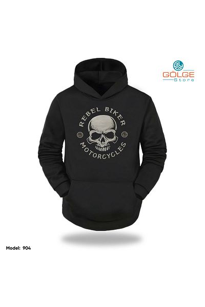 Gölge Store Motorcycles Chest Printed Oversize Unisex Hooded Sweatshirt
