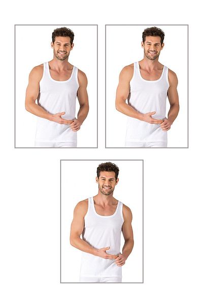 ÖZKAN underwear Özkan 11407 - Ανδρικό εσώρουχο 3 συσκευασιών 100% βαμβακερό μονό ζέρσεϊ με χοντρό λουράκι