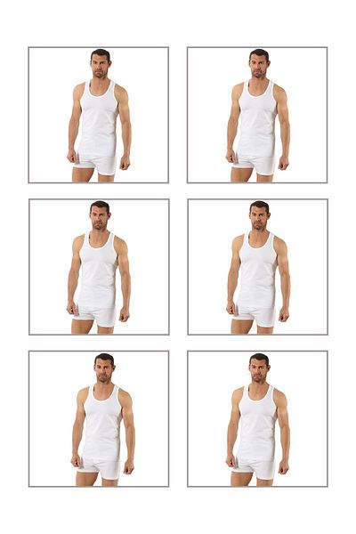 ÖZKAN underwear Özkan 0267 6 Pack Men's Cotton Lycra Single Jersey Flexible Comfortable Back Cross Athlete Rambo Athlete;