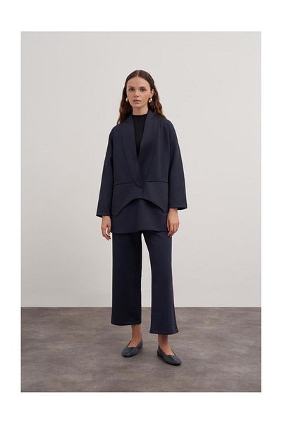 FUSHYA Scuba Fabric Collar Detailed Double Set