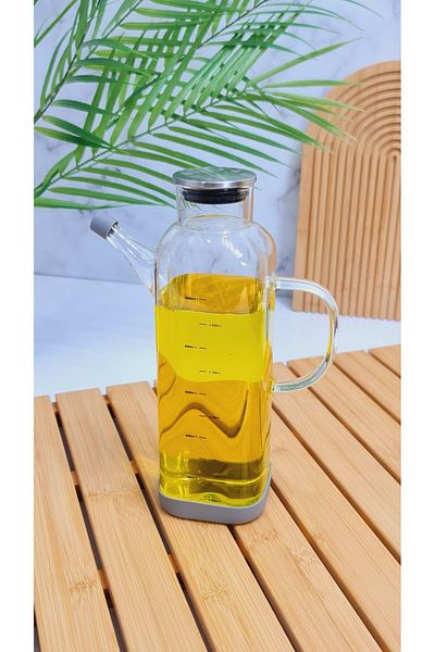 behila Alisa 2-Piece 1000ml Glass Borosilicate Oil Bottle - Drip-Free Vinegar