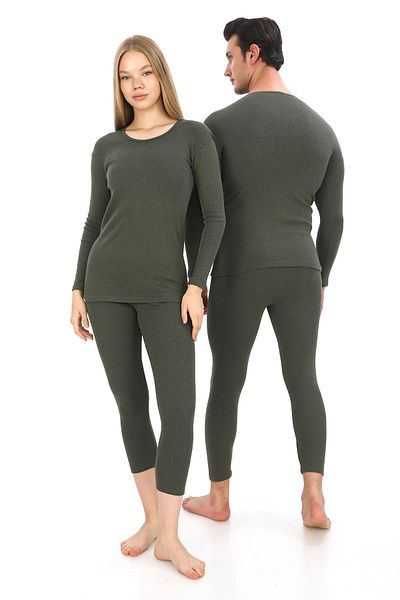 SAUNA SUIT Set de lenjerie de corp pentru cuplu kaki pentru bărbați și femei