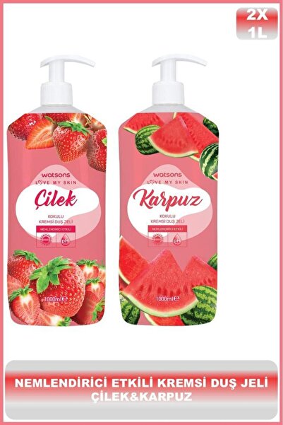 Watsons Kremli Duş Jeli 1 L Çilek & Kremli Duş Jeli 1 L Karpuz