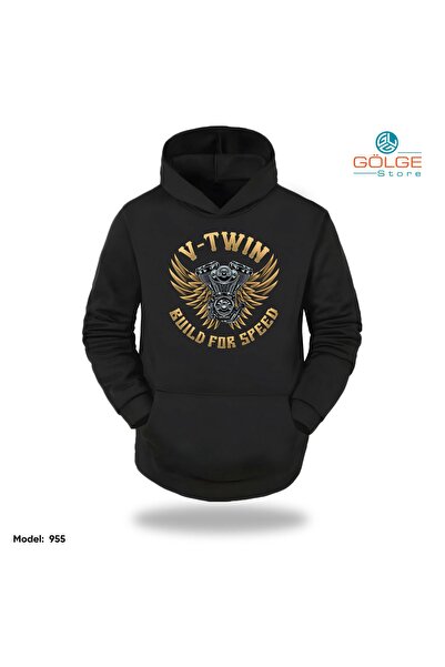 Gölge Store MoTorCycLeS majica sa kapuljačom, široki kroj, unisex, sa printom...