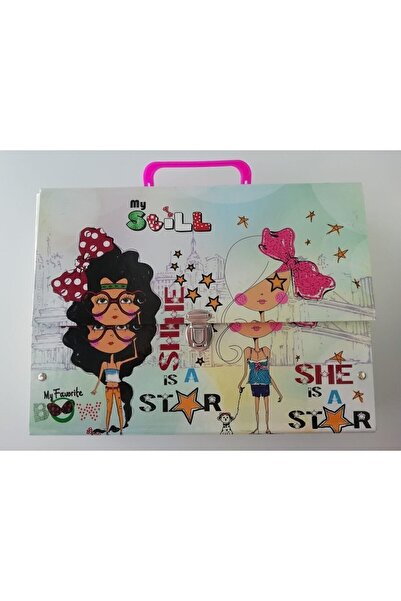 EMİR KIRTASİYE LİSANSLI LÜX Kulplu Tutmalı Metal Kilit Açma-Kapma Tuşlu Kız ANAOKULU KUTU ÇANTA