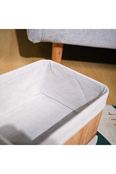 morponi 3'lü Bambu Çok Amaçlı Sepet Dikdörtgen Natural (11127)