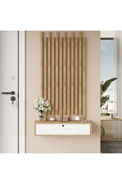 L'occi Concept Cosmia Ahşap Çıtalı Dresuar Set Hol Antre CS3-SW