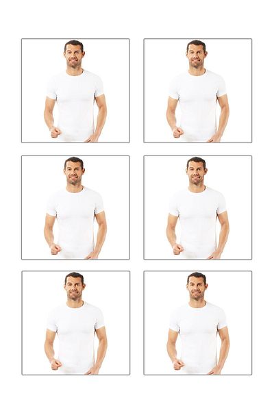 ÖZKAN underwear Özkan 0265 6 Pack Men's Cotton Closed Zero Collar Half Sleeve Undershirt T-Shirt