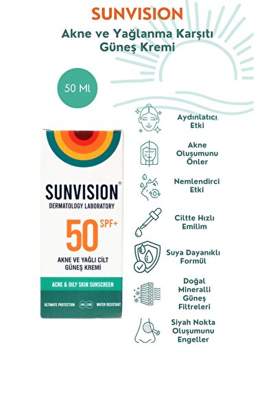 Sunvision AKNE VE YAĞLANMA KARŞITI GÜNEŞ KREMİ 50ml