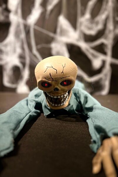 Huzur Party Store Sürünen Ağlayan Bebek Sesli Kıyafetli İskelet Zombi 85 Cm Işıklı Halloween Cadılar Bayramı Dekoru