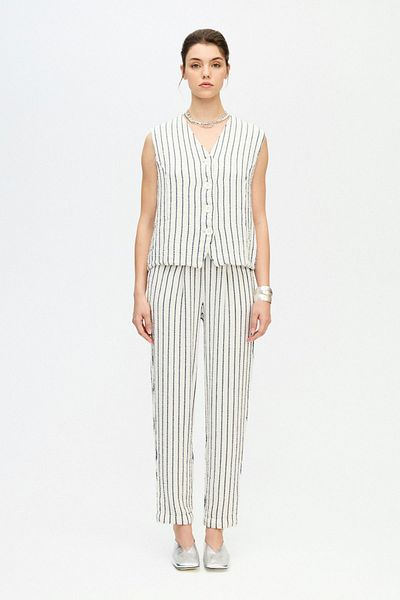 İKİKIZ Navy Blue Striped Vest Design