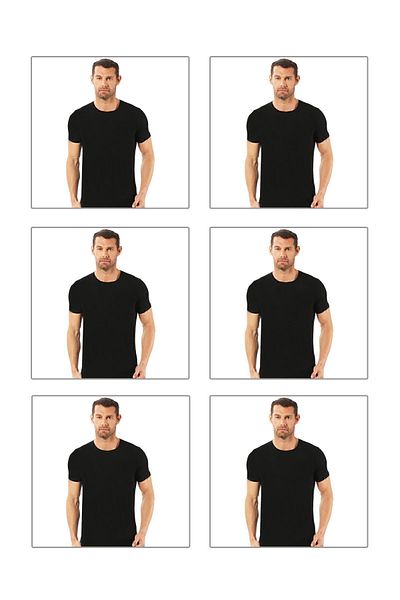 ÖZKAN underwear Özkan 0265 6 Pack Men's Cotton Closed Zero Collar Half Sleeve Undershirt T-Shirt